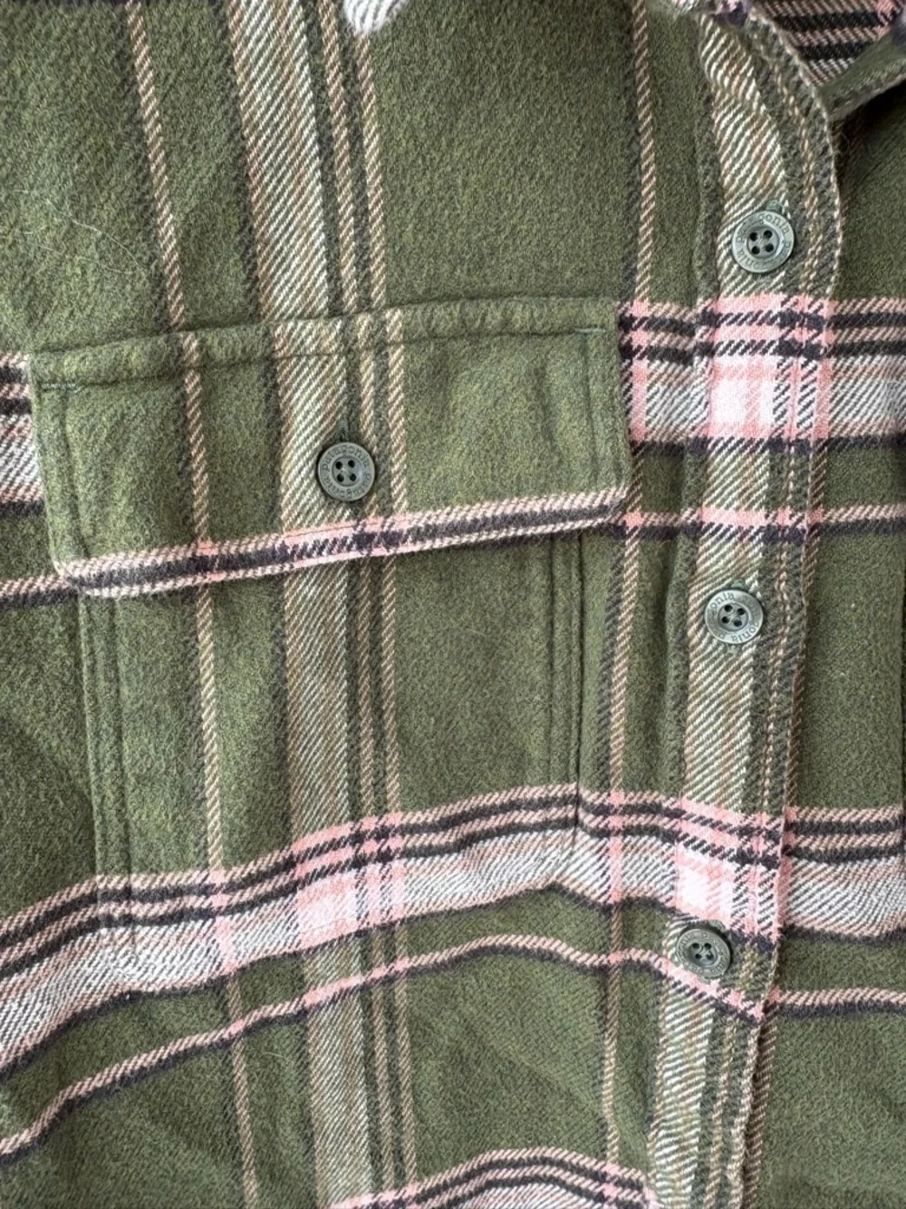 Patagonia Fjord Flannel Shirt Green - Size Small 100% Cotton Button Down - Picture 2 of 7